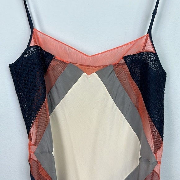BCBGMAZAZRIA Runway Silk Mesh Geometric Camisole - Picture 9 of 16